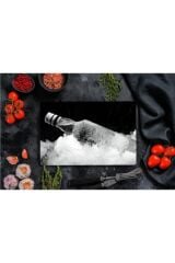 20x30 cm Cam Kesme Tahtası Buzlu Şişe Görünümlü