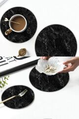 2'li Çap 32 & Çap 20 cm Siyah Mermer Desenli