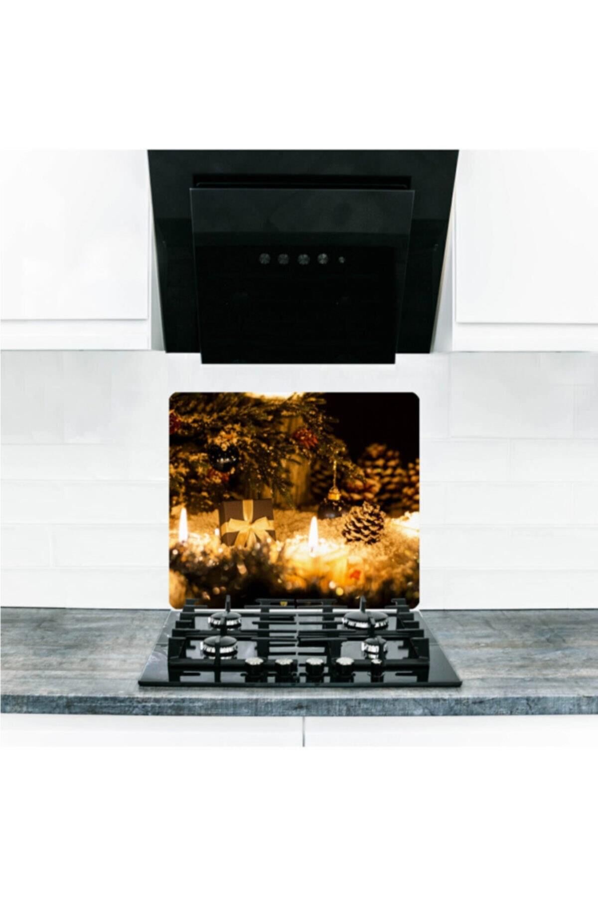 50X56 cm Cam Ocak Koruyucu Yeni Yıl