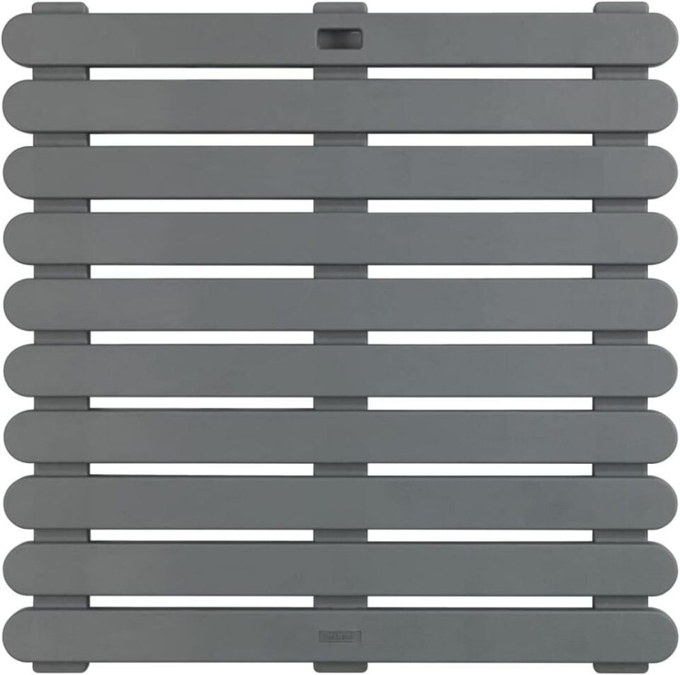 Gri, Kaymaz Duş ve Banyo Paspası 55x55 cm – Sauna ve Havuz Kullanımına Uygun