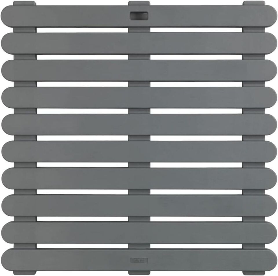 Gri, Kaymaz Duş ve Banyo Paspası 55x55 cm – Sauna ve Havuz Kullanımına Uygun