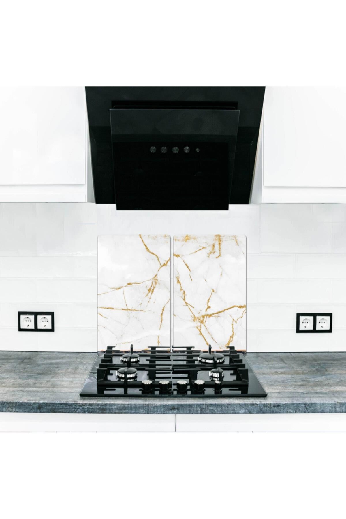 2'li 30x52 cm Cam Ocak Koruyucu 4'lü Ocaklar İçin Çoklu Sim