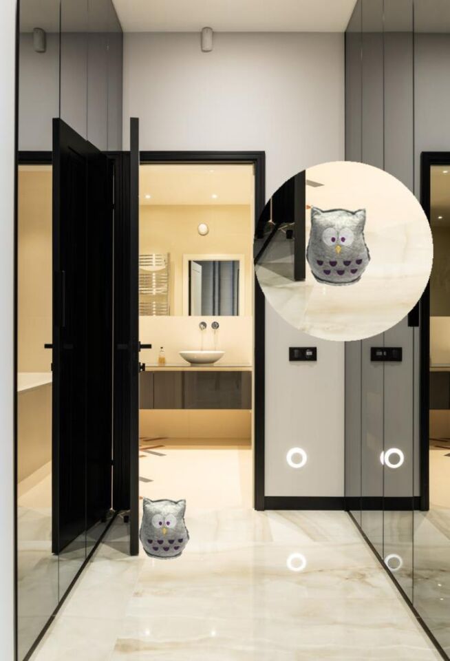 Dekoratif Nem Giderici Kapı ve Pencere Stoperi Gri Baykuş