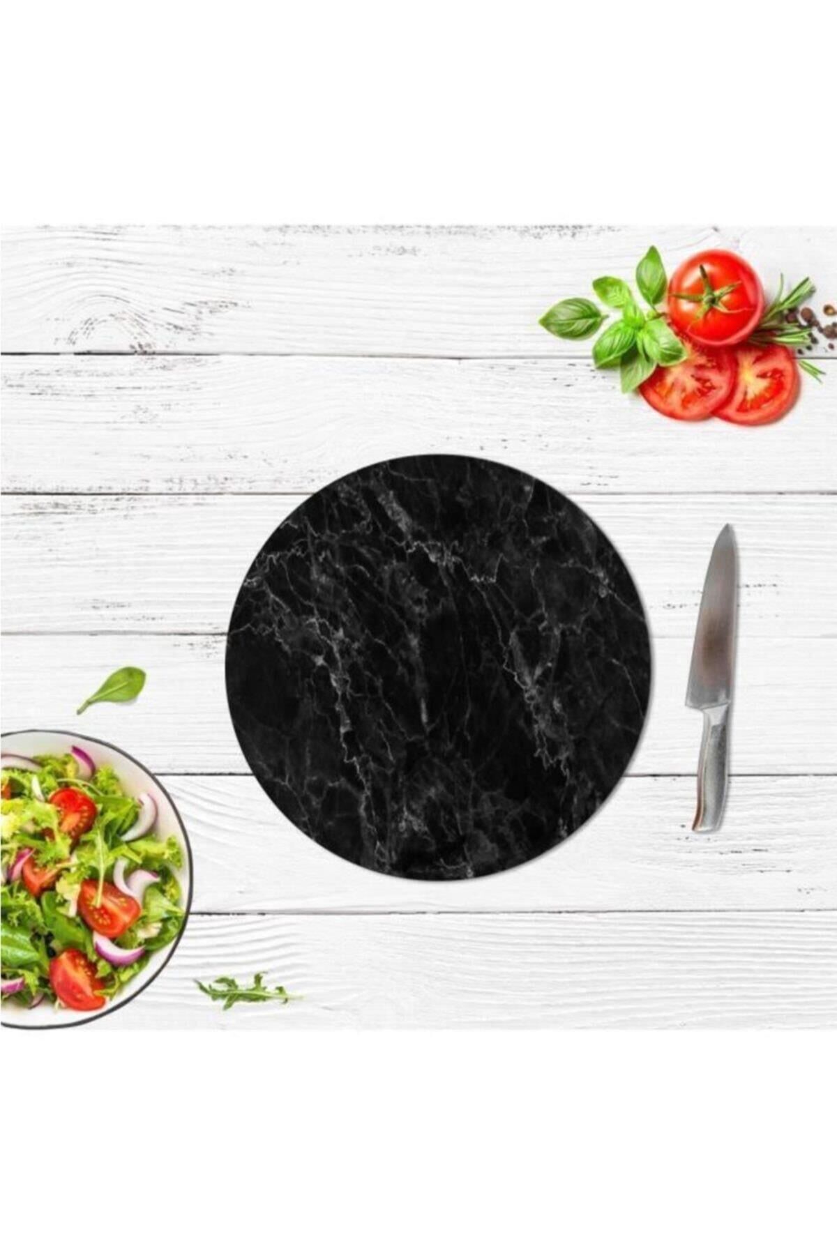 Çap 32 cm Siyah Mermer