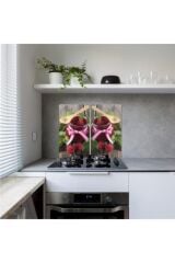 2'li 30x52 cm Cam Ocak Koruyucu 4'lü Ocaklar İçin Raspberry