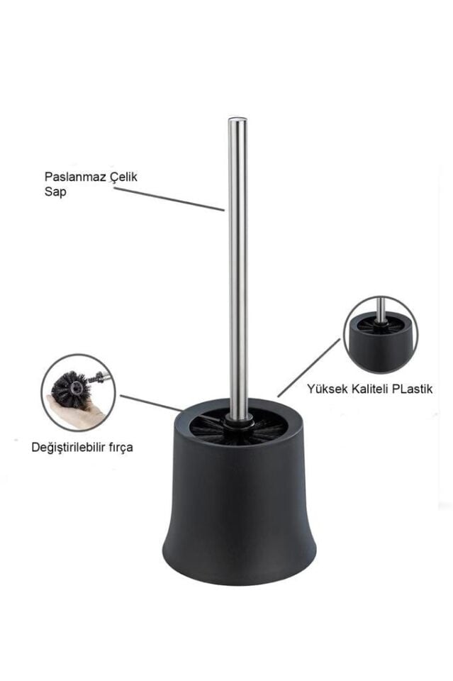 Siyah, Tuvalet Fırçası Paslanmaz