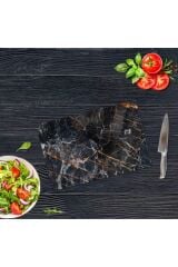 20x30 cm Cam Kesme Tahtası Yaldızlı Mermer