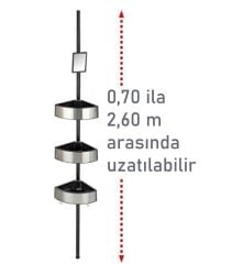 Wenko Premium Köşe Teleskopik Banyo Rafı Siyah Aynalı
