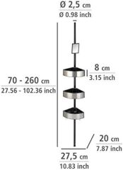 Wenko Premium Köşe Teleskopik Banyo Rafı Siyah Aynalı