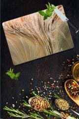 30x40 cm Cam Kesme Tahtası Açık Dalga Mermer