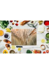 30x40 cm Cam Kesme Tahtası Açık Dalga Mermer
