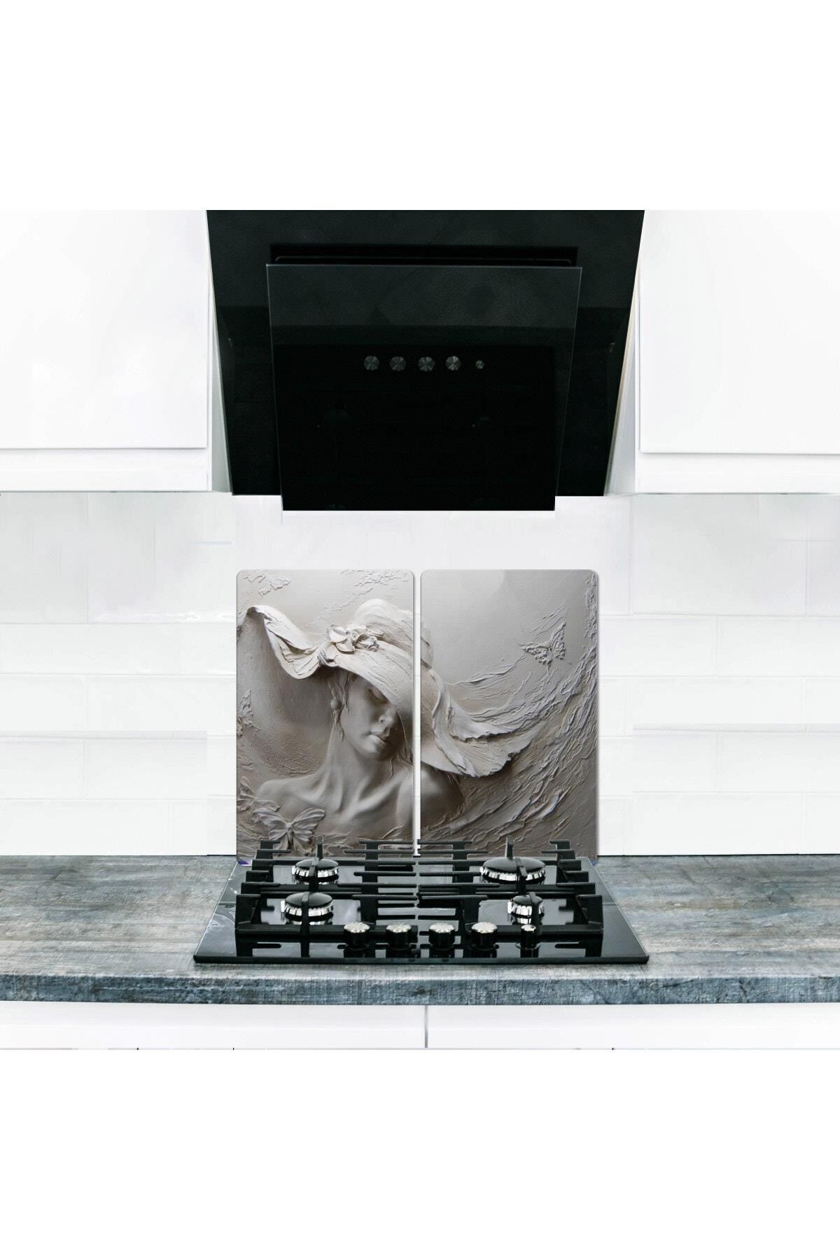 2'li 40x52 cm Cam Ocak Koruyucu 5'li Ocaklar İçin Tablo