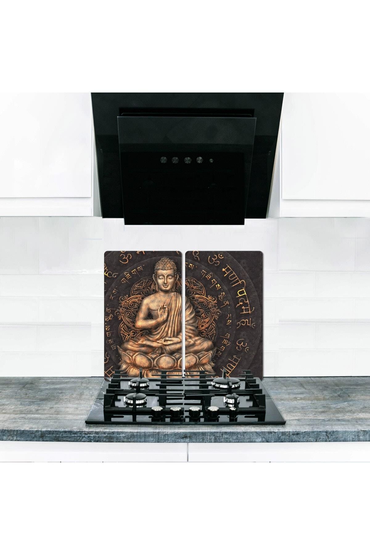 2'li 40x52 cm Cam Ocak Koruyucu 5'li Ocaklar İçin Sarı