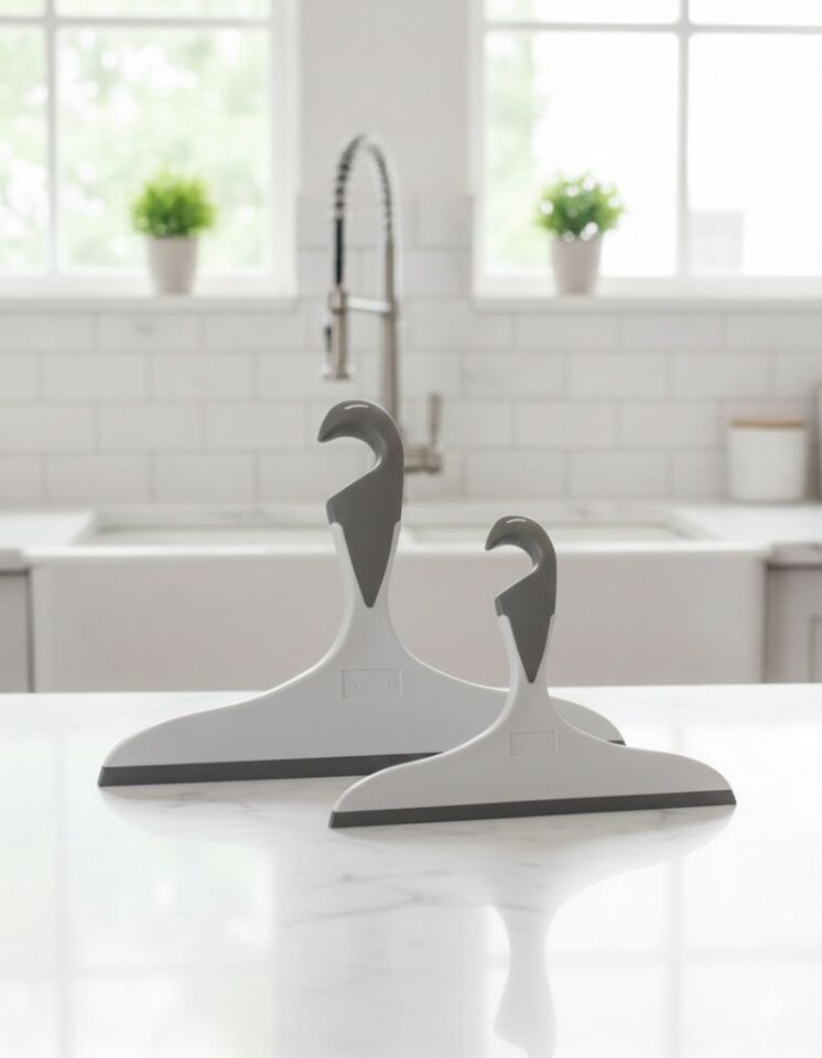 2'Li Takım - Beyaz, Çekçek Tezgah Üstü ve Cam Çekpası