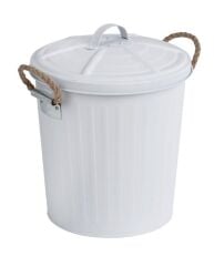 Wenko Retro, Dekoratif,Ofis,Banyo,Mutfak  Mat Beyaz Çöp Kovası 6 Litre