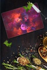 30x40 cm Cam Kesme Tahtası Fuşya