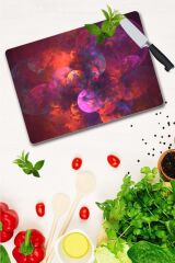 30x40 cm Cam Kesme Tahtası Fuşya