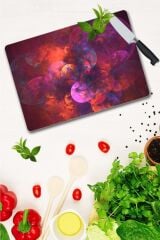 30x40 cm Cam Kesme Tahtası Fuşya