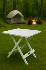 Ev Bahçe Plastik Katlanabilir Piknik Masası Beyaz