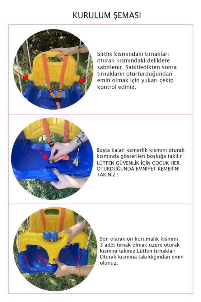 Pembe, Emniyet Kemerli Çocuk ve Bebek Salıncağı – Bahçe & Balkon İçin Güvenli Salıncak