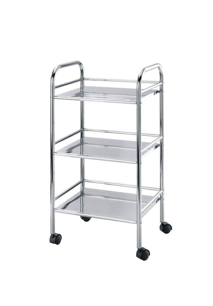 Wenko Krom Kaplama Çelik 3 Katlı Servis Arabası 41 x 75 x 32 cm ( Made in Germany )