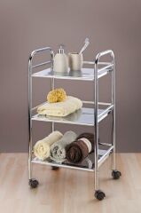 Wenko Krom Kaplama Çelik 3 Katlı Servis Arabası 41 x 75 x 32 cm ( Made in Germany )