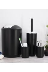 Banyo Aksesuar Seti, Çöp Kovası Seti Siyah