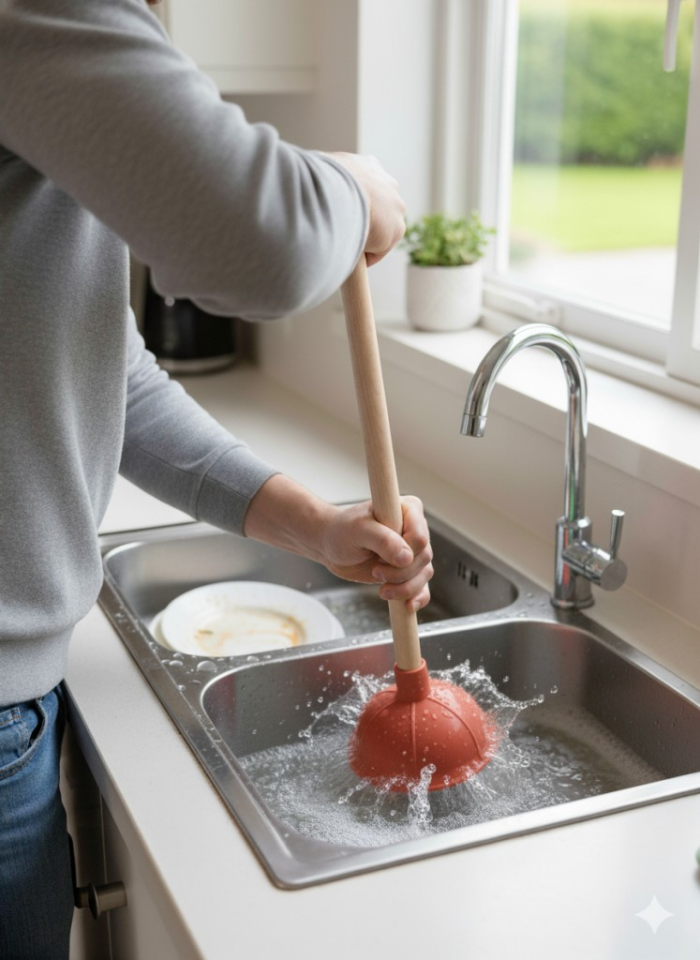 Kahverengi - Klozet, Banyo ve Lavabo Gider Açma Pompası