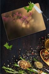 30x40 cm Cam Kesme Tahtası Bahar Çiçeği