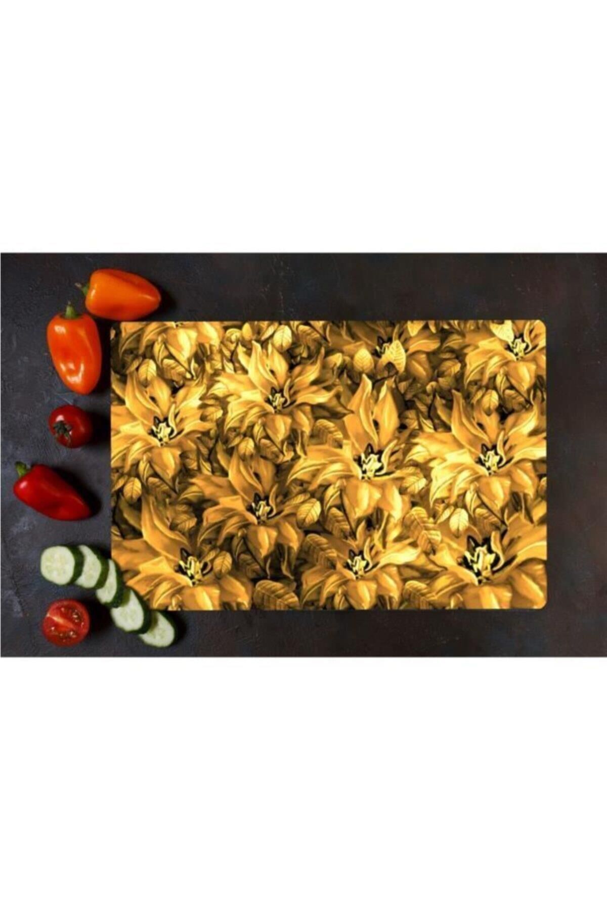 30x40 cm Cam Kesme Tahtası Sonbahar Sarısı