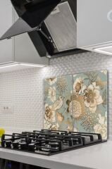 2' li 30x52 cm Cam Ocak Koruyucu  Model 14 Desenli