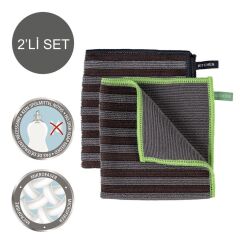Wenko Mikrofiber Bez  2'li paket, Çabuk Kuruyan, İki Farklı Taraflı 30 x 30 cm ( Made in Germany )
