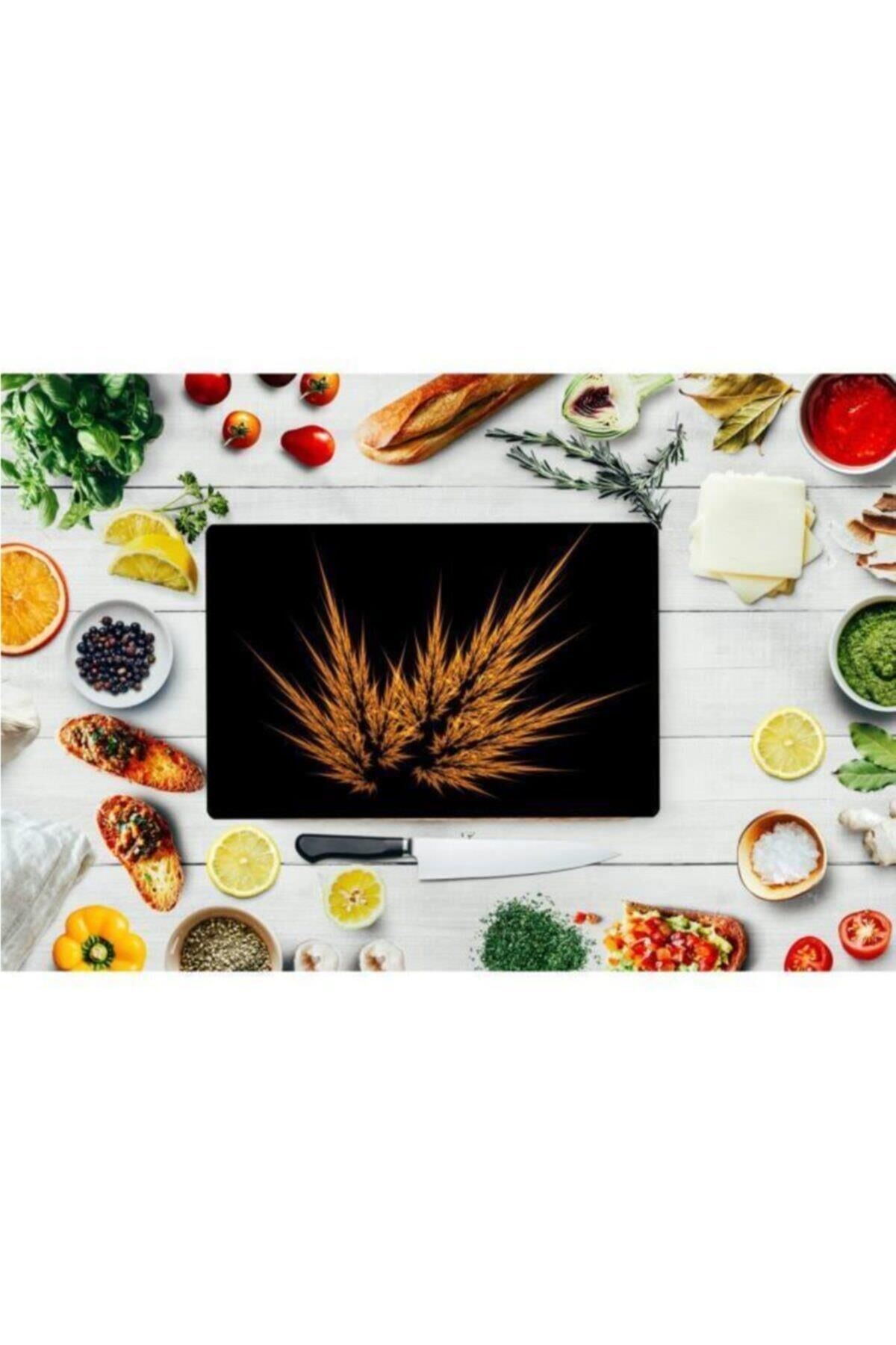 30x40 cm Cam Kesme Tahtası Tek Başak