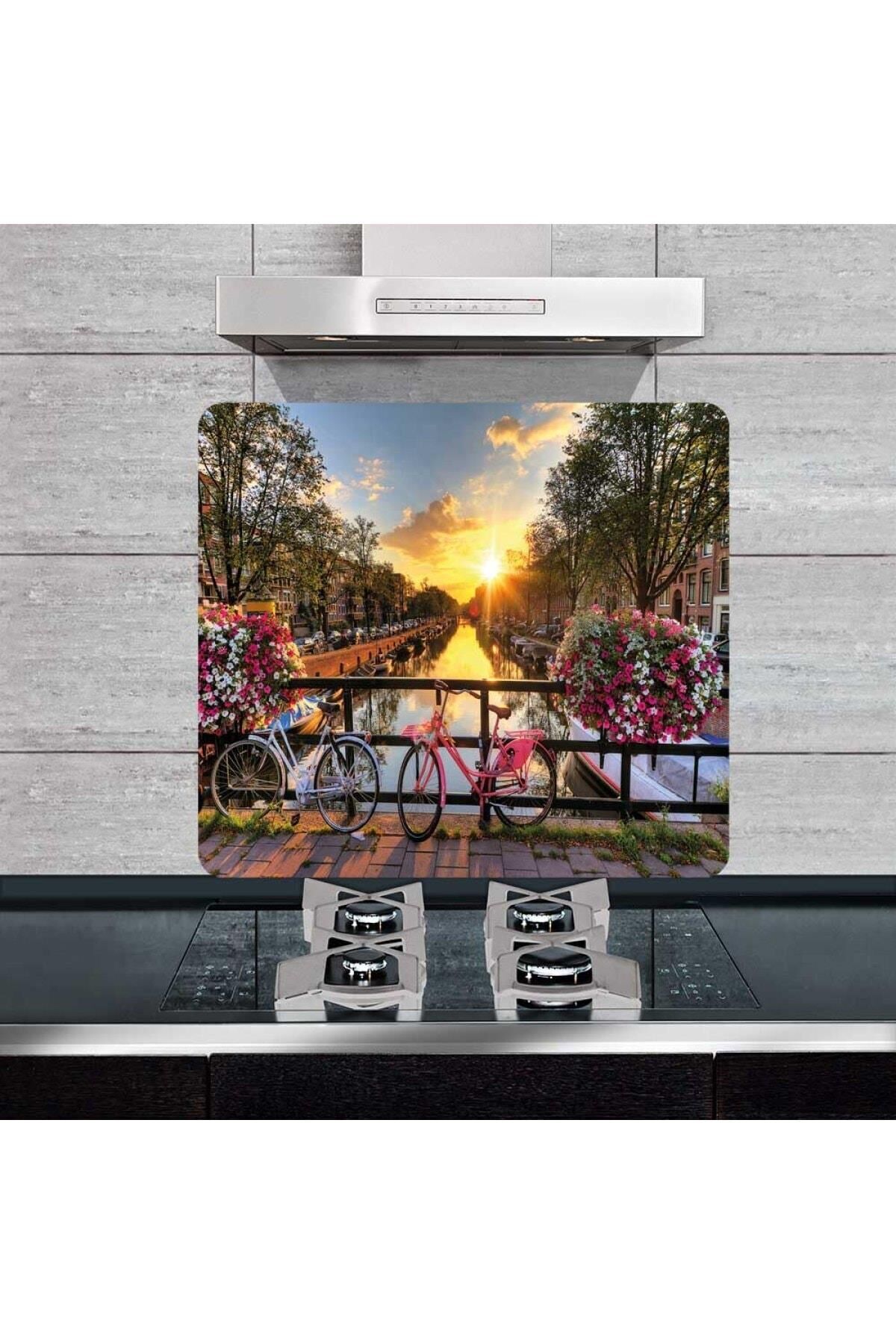 50x56 cm Amsterdam Cam Ocak Koruyucu