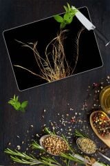 30x40 cm Cam Kesme Tahtası Altın Dal