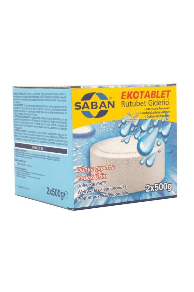 2x500 Gram - Naturel Kokusuz, Nem Alıcı Rutubet Ve Küf Önleyici Yedek Tablet