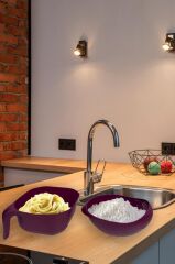 2' li Set Makarna & Pirinç Süzgeç Takımı Mürdüm