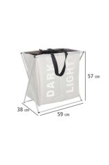 Wenko Ömür Boyu Çamaşır sepeti 57x38x59cm polyester plus alüminyum Bej 60 litre