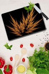 20x30 cm Cam Kesme Tahtası Tek Başak