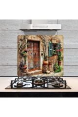 50x56 cm Taş Ev Cam Ocak Koruyucu