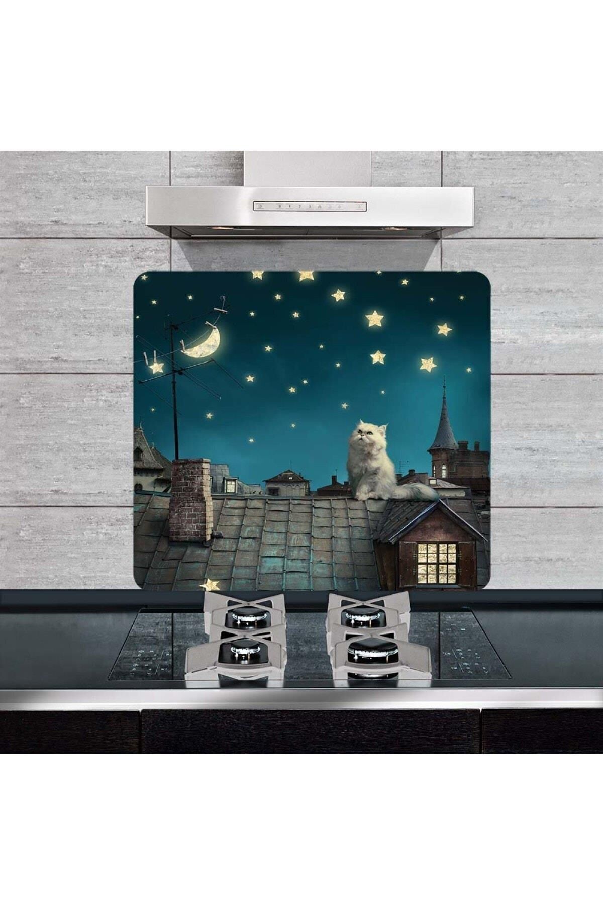 50x56 cm Kedi Cam Ocak Koruyucu