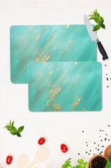 2' li Takım 30x40 cm ve 20x30 cm Model 32 Desenli Cam Kesim Tablası ve Ocak Koruma
