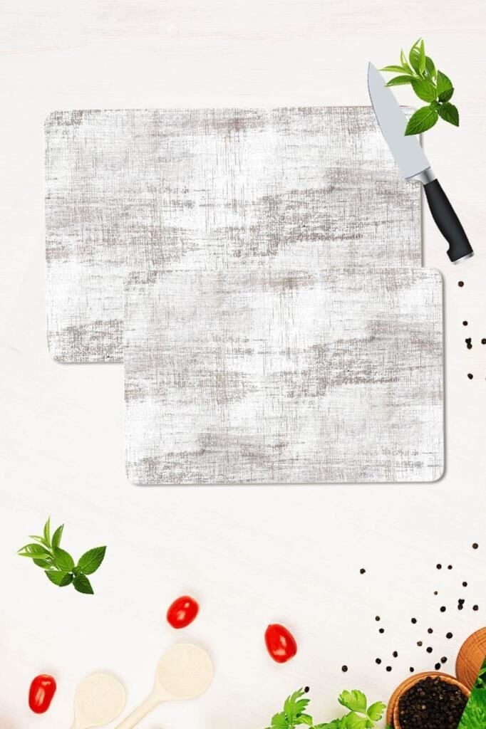 2' li Takım 30x40 cm ve 20x30 cm Model 163 Desenli Cam Kesim Tablası ve Ocak Koruma