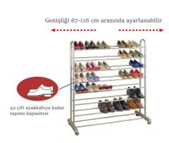 Wenko Genişletilebilir Metal 42 Çift Kapasiteli Ayakkabılık