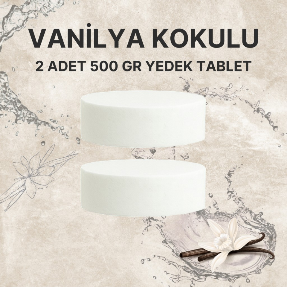 2x500 Gram - Vanilya Kokulu, Nem Alıcı Rutubet Ve Küf Önleyici Yedek Tablet