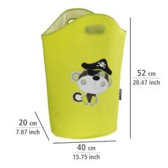 Çocuk Odası Hayvan Figürlü Çamaşır, Oyuncak Toplama Sepeti  Yeşil