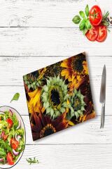 30x40 cm Cam Kesme Tahtası Ayçiçeği