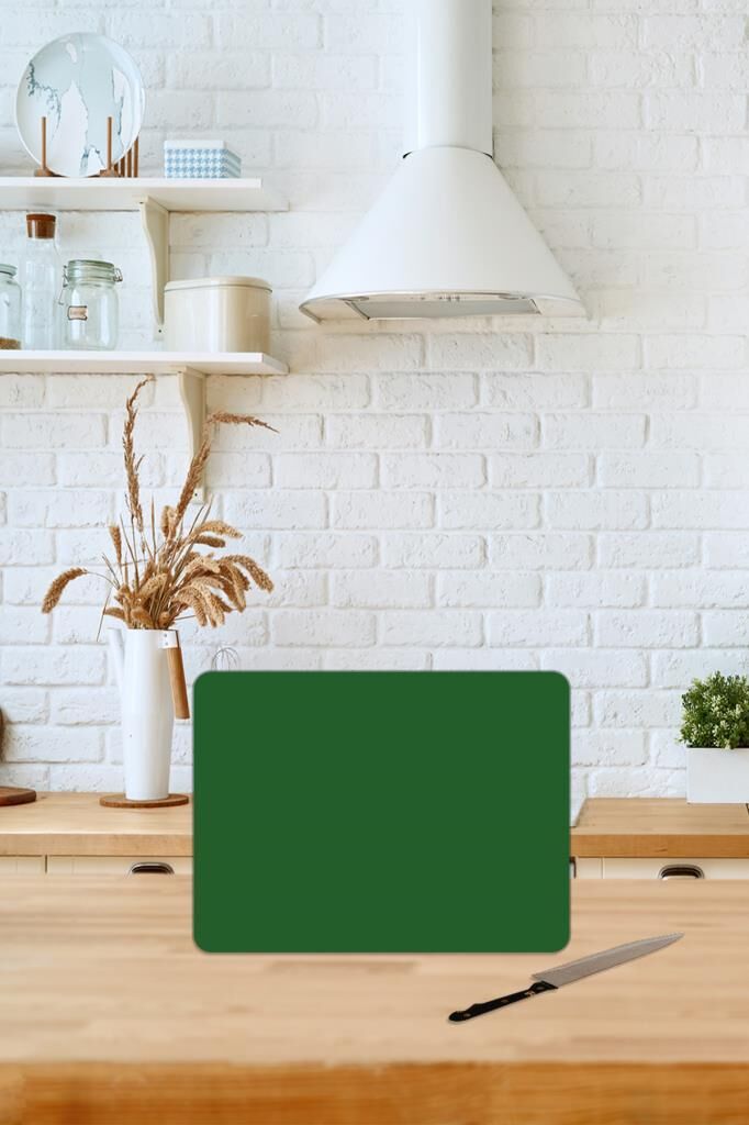 30x40 cm Cam Kesme Tahtası Düz Yeşil