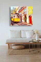 50 x 60 cm Tramvay Desenli Cam Tablo 4mm Temperli Camdır