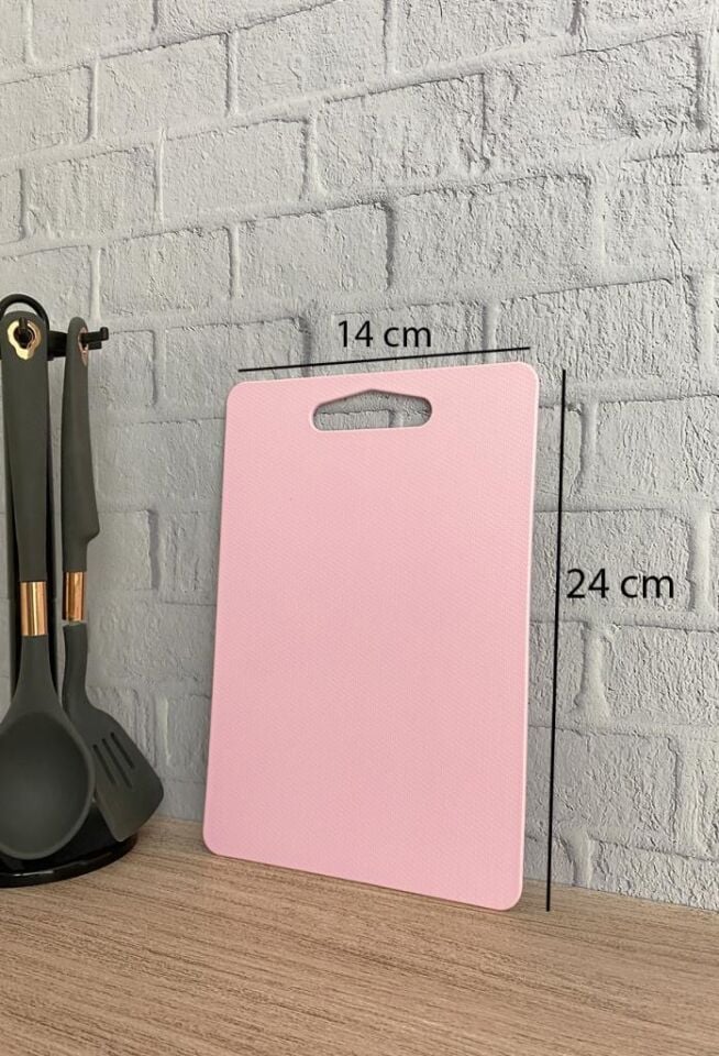 Kesme Tahtası Plastik Pembe 14x24 cm